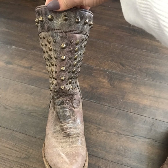 Corral Gold Studded Distressed Boots - Picture 5 of 7